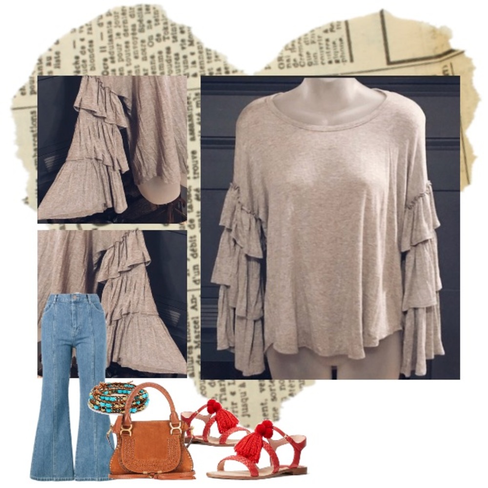 Layered bell sleeve blouse